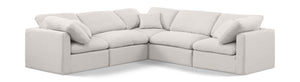Indulge 105" Linen Textured Fabric Upholstered 5pc. Modular Sectional Cream