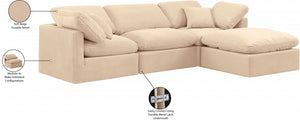 Indulge 105" Velvet Upholstered 4pc. Modular Sectional