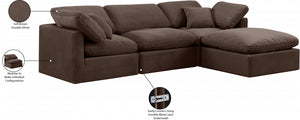 Indulge 105" Velvet Upholstered 4pc. Modular Sectional
