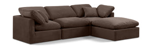 Indulge 105" Velvet Upholstered 4pc. Modular Sectional