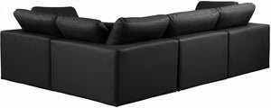 Comfy 119" Vegan Leather Upholstered 4pc. Modular Sectional