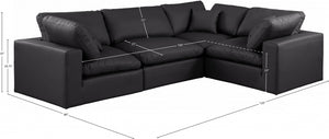 Comfy 119" Vegan Leather Upholstered 4pc. Modular Sectional