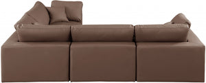 Comfy 119" Vegan Leather Upholstered 4pc. Modular Sectional
