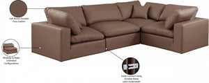 Comfy 119" Vegan Leather Upholstered 4pc. Modular Sectional