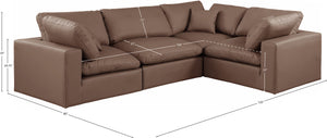 Comfy 119" Vegan Leather Upholstered 4pc. Modular Sectional