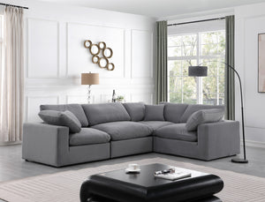 Comfy 119" Velvet Upholstered 4pc. Modular Sectional