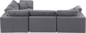 Comfy 119" Velvet Upholstered 4pc. Modular Sectional