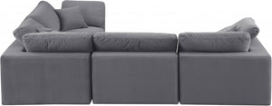Comfy 119" Velvet Upholstered 4pc. Modular Sectional