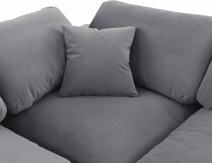 Comfy 119" Velvet Upholstered 4pc. Modular Sectional