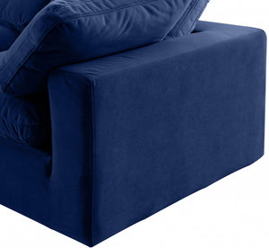 Comfy 119" Velvet Upholstered 4pc. Modular Sectional Blue