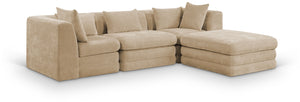 Stellar 114" Chenille Fabric Upholstered 4Pc. Modular Sectional