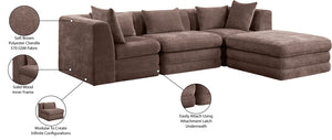 Stellar 114" Chenille Fabric Upholstered 4Pc. Modular Sectional