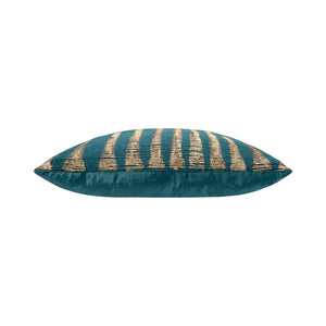 Adele Teal Gold Velvet Pillow