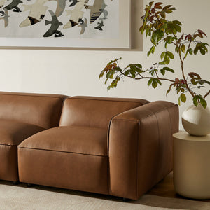 Auren 4-Piece Vegan Leather Modular Sofa Set in Coffee