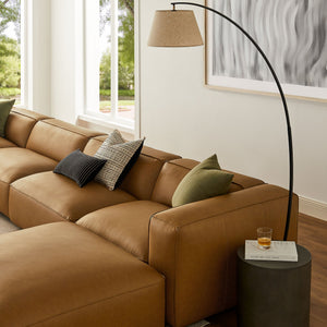 Auren 6-Piece Upholstered Vegan Leather Modular Sofa in Camel