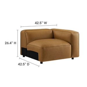 Auren 6-Piece Upholstered Vegan Leather Modular Sofa in Camel