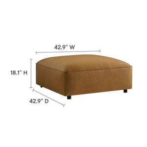 Auren 6-Piece Upholstered Vegan Leather Modular Sofa in Camel