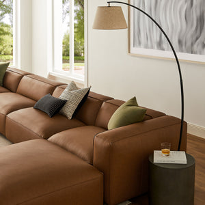 Auren 6-Piece Upholstered Vegan Leather Modular Sofa in Coffee