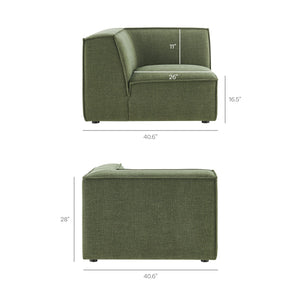 Restore 5-Piece Performance Fabric Upholstered Modular L-Shaped Sofa in Foliage