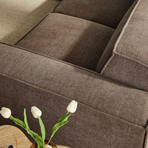 Restore 5-Piece Performance Fabric Upholstered Modular L-Shaped Sofa in Mocha