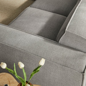 Restore 5-Piece Performance Fabric Upholstered Modular L-Shaped Sofa in Pewter
