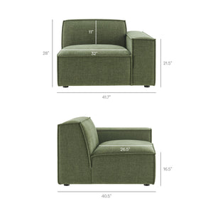 Restore 4-Piece Performance Fabric Upholstered Modular L-Shaped Sofa in Foliage