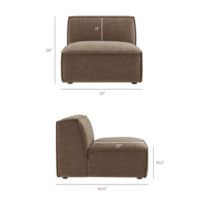 Restore 4-Piece Performance Fabric Upholstered Modular L-Shaped Sofa in Mocha