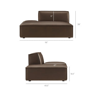 Restore 4-Piece Vegan Leather Modular L-Shaped Sofa in Espresso
