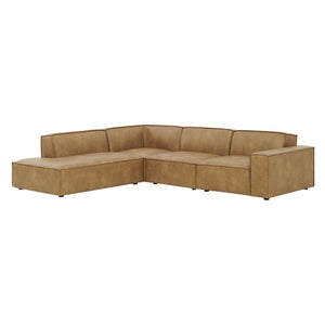 Restore 4-Piece Vegan Leather Modular L-Shaped Sofa in Toast