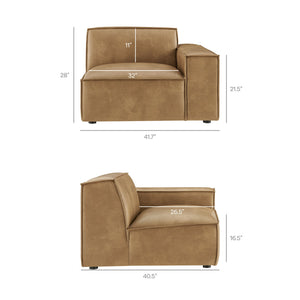Restore 4-Piece Vegan Leather Modular L-Shaped Sofa in Toast