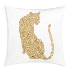 Safara Panther Ivory Gold Pillow