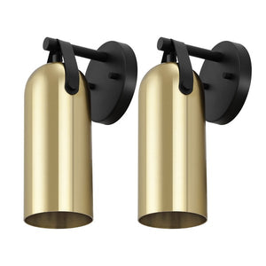 Denver Wall Sconce Set of 2 (Gold and Black)