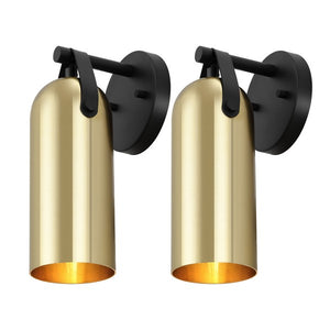 Denver Wall Sconce Set of 2 (Gold and Black)
