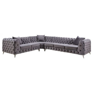 Phillip Gray Velvet Sectional 132"