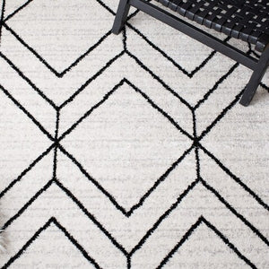 Renner 6x6 Ivory & Black Square Area Rug