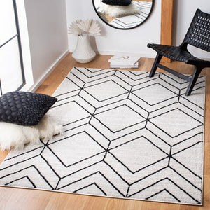 Renner 6x6 Ivory & Black Square Area Rug