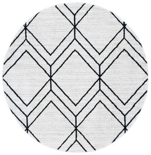 Renner 6x6 Ivory & Black Round Area Rug
