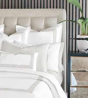 BLASS TICKING DUVET COVER IN FAWN