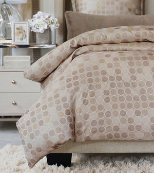 ALMA METALLIC DUVET COVER AND COMFORTER