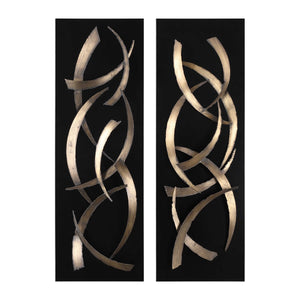 Brushstrokes Metal Wall Panels Set of 2