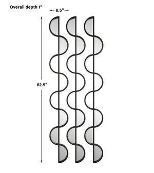 WISPER MIRRORED WALL DECOR, S/3