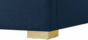 Plato Navy Linen King Bed