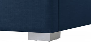 Plato Navy Linen King Bed