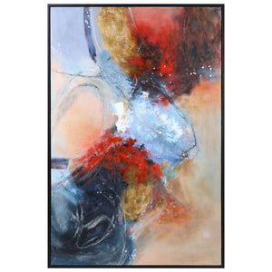 SUMMER SUNSET HAND PAINTED CANVAS FRAMED WALL ART