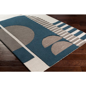Brooklyn Teal, Beige and Charcoal Rug