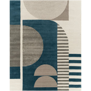 Brooklyn Teal, Beige and Charcoal Rug