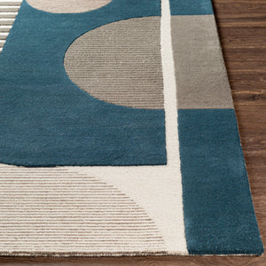Brooklyn Teal, Beige and Charcoal Rug