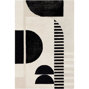 Brooklyn Rug (Black, Cream and Light Beige Rug)