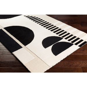 Brooklyn Rug (Black, Cream and Light Beige Rug)