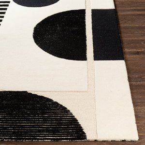 Brooklyn Rug (Black, Cream and Light Beige Rug)
